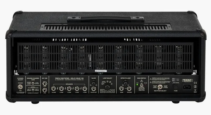 Mesa Boogie 90s Triple Rectifier, retro con le prese di collegamento