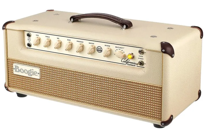 Mesa Boogie California Tweed 4:40 Head inquadrato di fronte su sfondo neutro