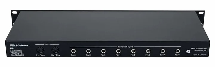 MIDI Solutions F8 Footswitch / MIDI Converter, led e interruttore a pedale