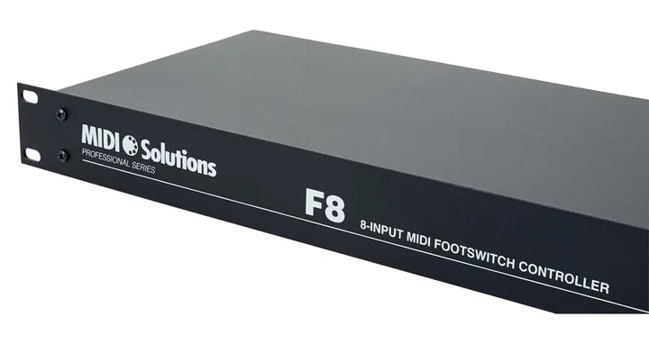MIDI Solutions F8 Footswitch / MIDI Converter, connettori sul retro dell'unita