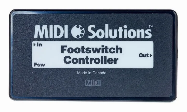 MIDI Solutions Footswitch To MIDI Controller, grafica del pannello superiore