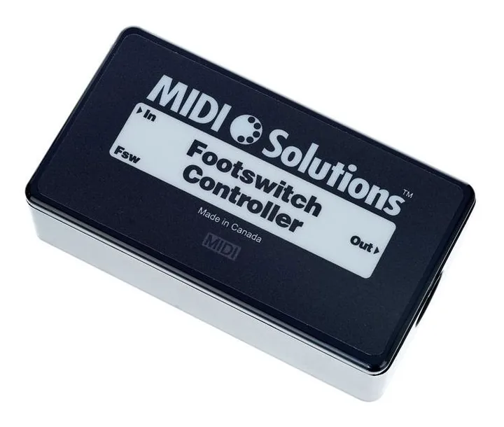 MIDI Solutions Footswitch To MIDI Controller inquadrato di fronte su sfondo neutro