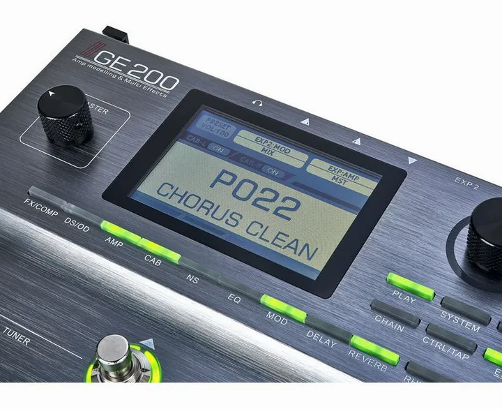 Mooer GE 200, manopole viste dall'alto