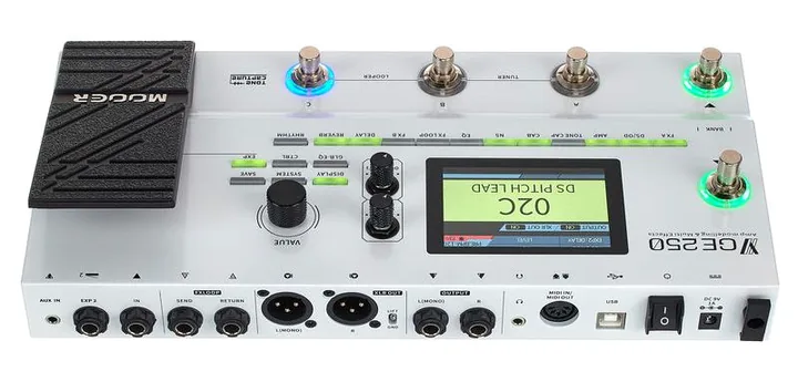 Mooer GE 250, connettori sul retro dell'unita