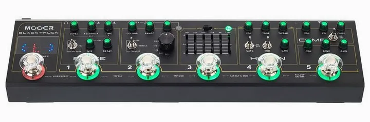 Mooer Black Truck Multi-Effects Unit, manopole viste dall'alto
