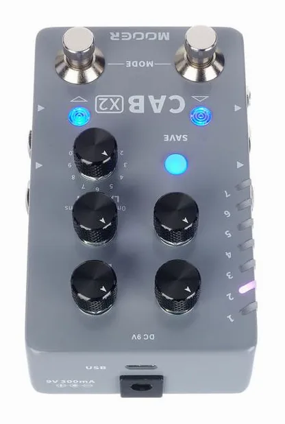 Mooer Cab X2, connettori sul retro dell'unita