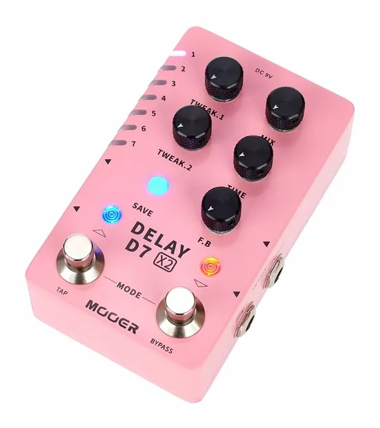 Mooer D7 X2 Delay fotografato frontalmente