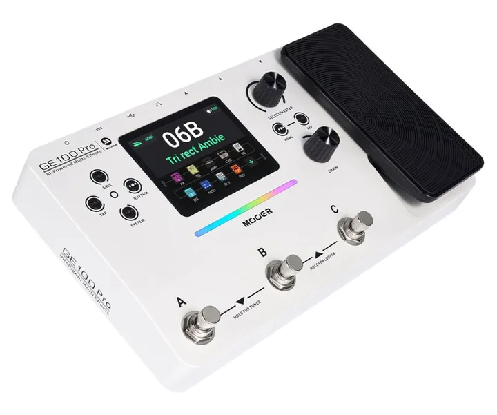 Mooer GE 100 Pro Guitar Multi, ingressi e uscite laterali