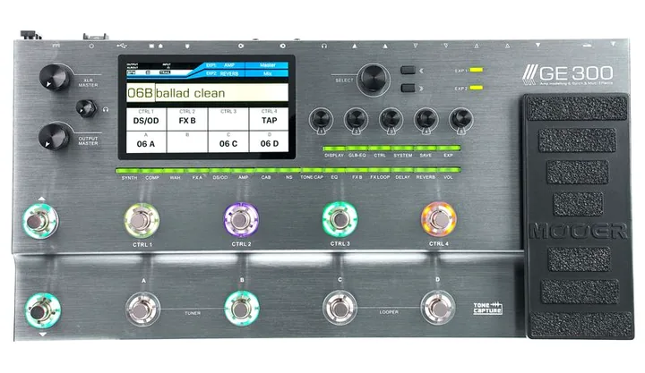 Mooer GE 300 Amp Modeling, ingressi e uscite laterali