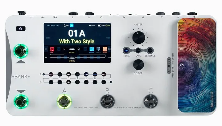 Mooer GE1000Li Amp Modeler & Multi W, grafica del pannello superiore