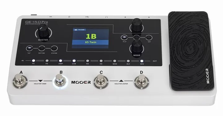 Mooer GE150 PRO Amp Modeling, ingressi e uscite laterali
