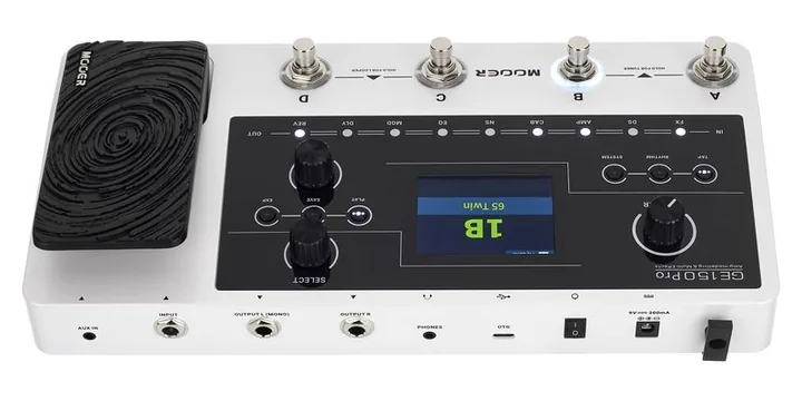 Mooer GE150 PRO Amp Modeling, grafica del pannello superiore