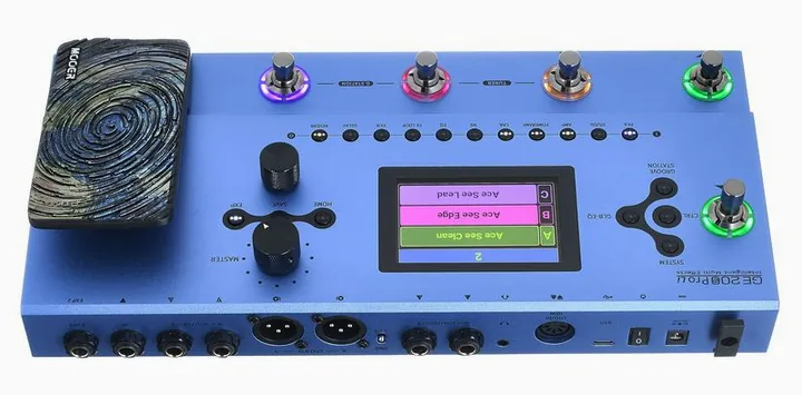 Mooer GE200 PRO Li, manopole viste dall'alto