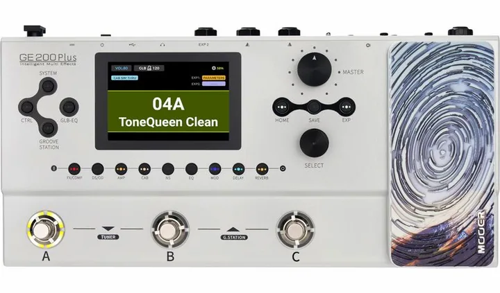 Mooer GE200 PLUS Amp Modeling, led e interruttore a pedale