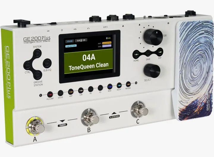 Mooer GE200 PLUS Amp Modeling, ingressi e uscite laterali