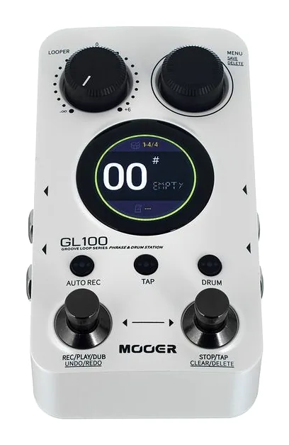 Mooer GL100 Groove Loop/Drum, grafica del pannello superiore