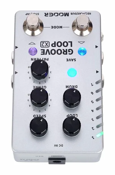 Mooer Groove Loop X2, ingressi e uscite laterali