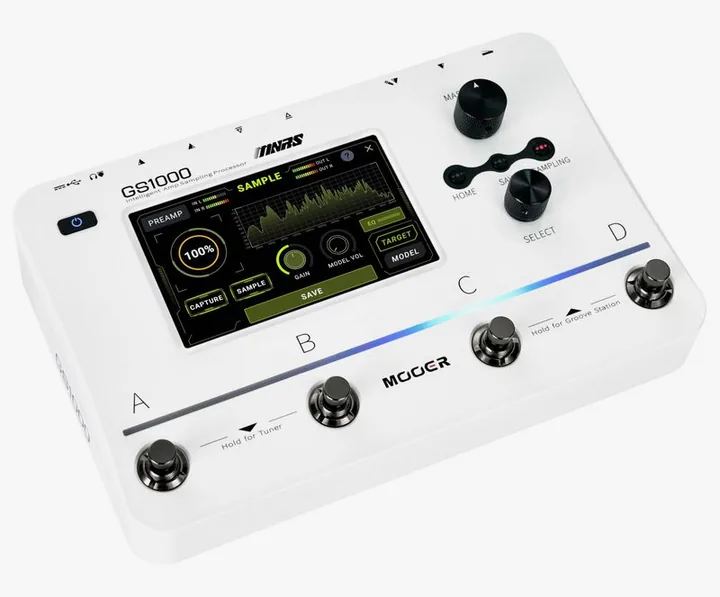 Mooer GS1000 Amp Sampling, retro con le prese di collegamento