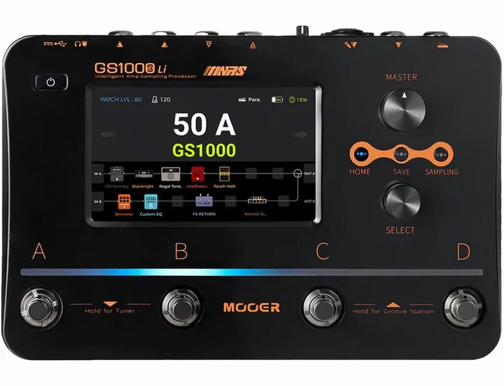 Mooer GS1000 Li Amp Sampling, pannello dei controlli in primo piano
