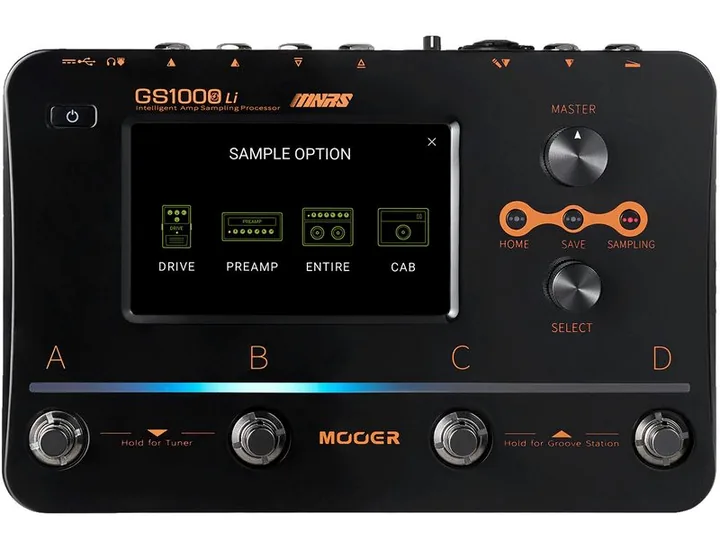 Mooer GS1000 Li Amp Sampling, vista dall'alto della testata