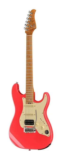 Mooer GTRS Guitar Profess. 801 FRD inquadrato di fronte su sfondo neutro