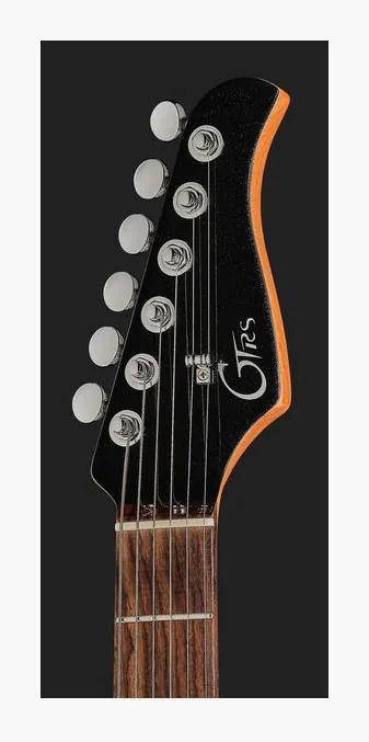 Mooer GTRS Soloist 810 Brown Burst, corpo e verniciatura in primo piano