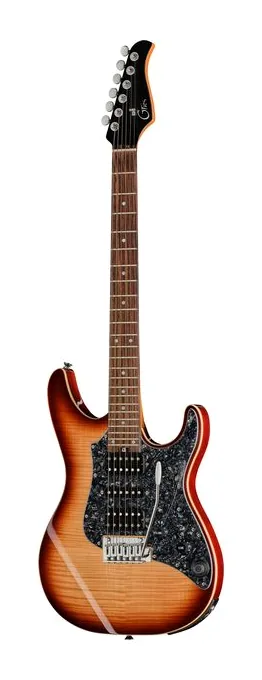 Mooer GTRS Soloist 810 Brown Burst fotografato frontalmente