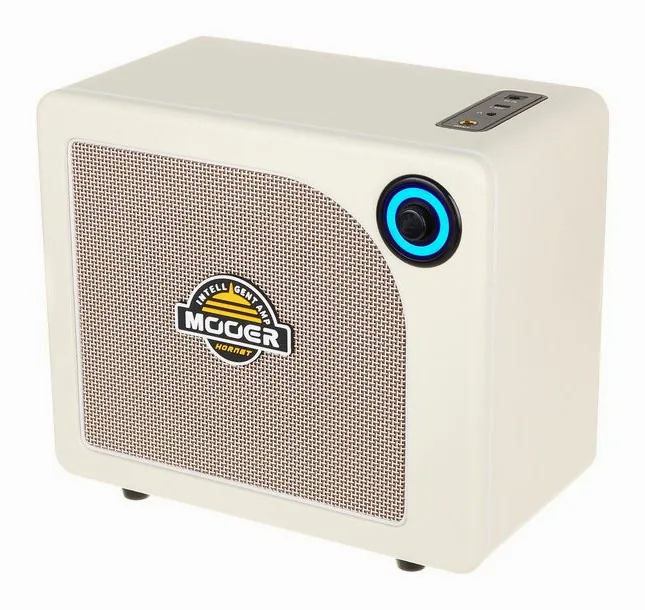 Mooer Hornet 15i Modeling Amp White fotografato frontalmente