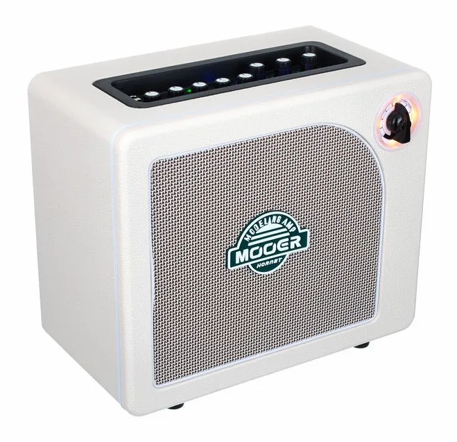 Mooer Hornet 15W LI Modeling Amp WH, manopole e selettore dei canali