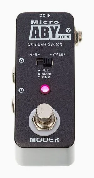 Mooer Micro ABY Box MKII, ingressi e uscite laterali