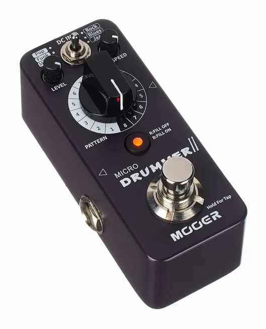 Mooer Micro Drummer II, led e interruttore a pedale
