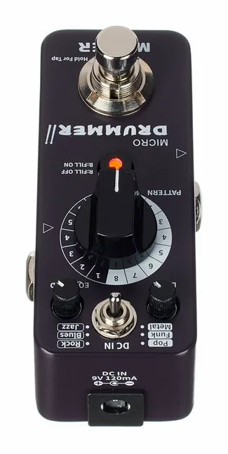 Mooer Micro Drummer II, manopole viste dall'alto
