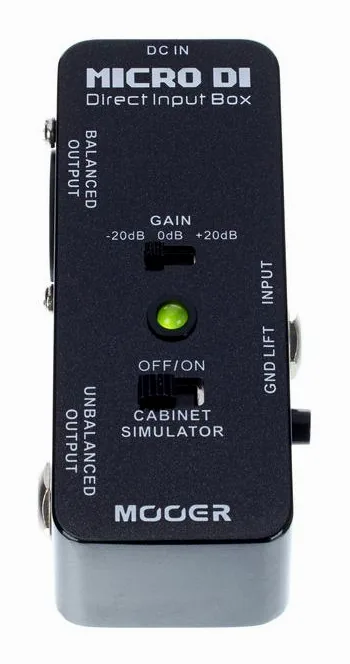 Mooer Micro DI, grafica del pannello superiore