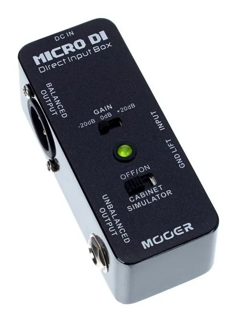 Mooer Micro DI, ingressi e uscite laterali