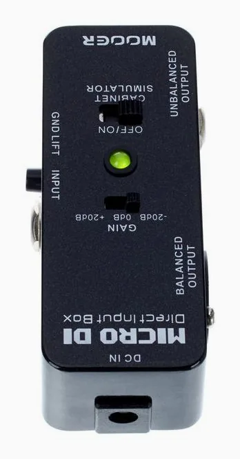 Mooer Micro DI, footswitch in primo piano