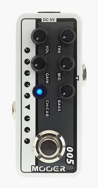Mooer Micro PreAMP 005 Brown Sound 3, led e interruttore a pedale
