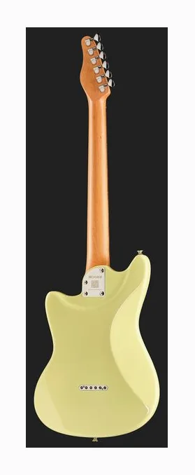 Mooer MLT10 Guitar - Candy Yellow, manico e tastiera visti di lato