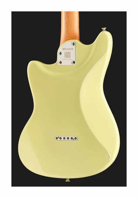Mooer MLT10 Guitar - Candy Yellow, paletta con meccaniche e logo