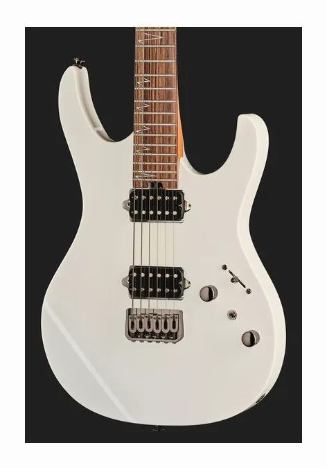 Mooer MMT100 Guitar Pearl White, manico e tastiera visti di lato