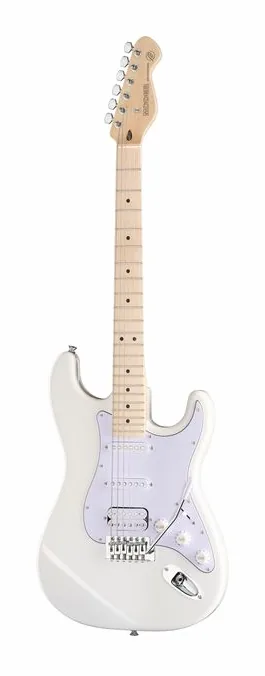 Mooer MSC11 Pro Guitar Polar White fotografato frontalmente