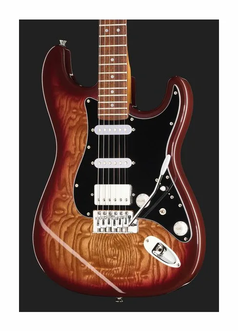 Mooer MSC20 Pro Guitar Amber Brown, profilo laterale del corpo