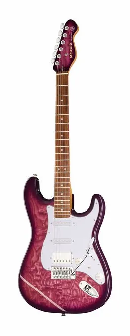 Mooer MSC20 Pro Guitar Prune Purple in primo piano frontale
