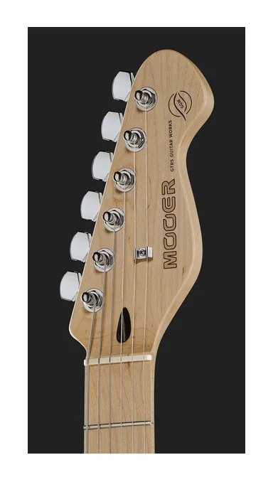 Mooer MSC30 Pro Guitar Rose Purple, manico e tastiera visti di lato