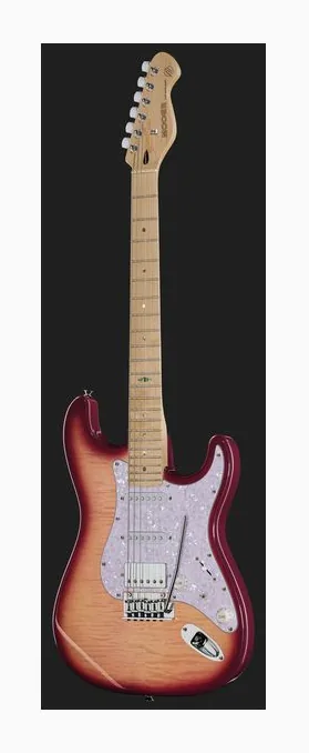 Mooer MSC30 Pro Guitar Sunset Red, paletta con meccaniche e logo