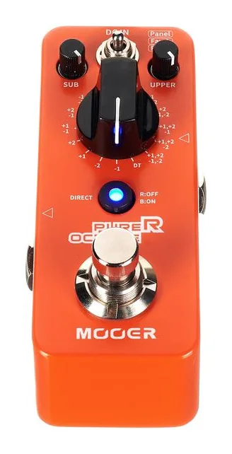 Mooer Purer Octave Pedal, led e interruttore a pedale