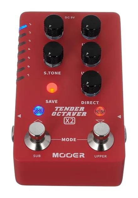 Mooer Tender Octaver X2, ingressi e uscite laterali