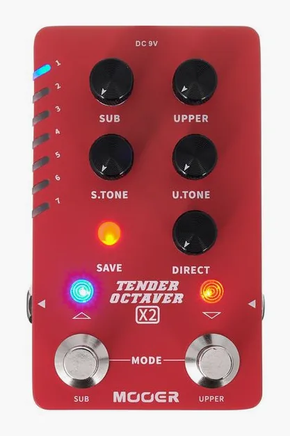 Mooer Tender Octaver X2, ingressi e uscite laterali