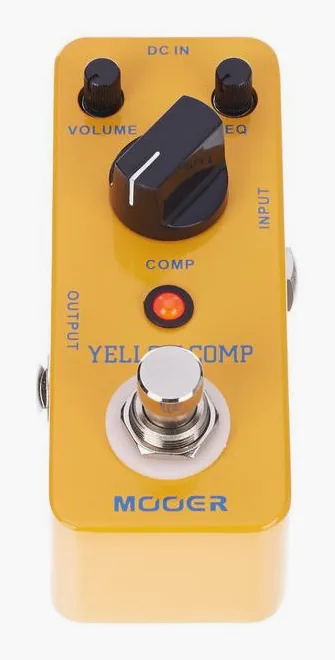 Mooer Yellow Comp, led e interruttore a pedale