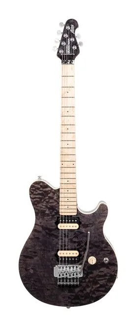 Music Man 30th Ann. Axis Quilt TRB inquadrato di fronte su sfondo neutro