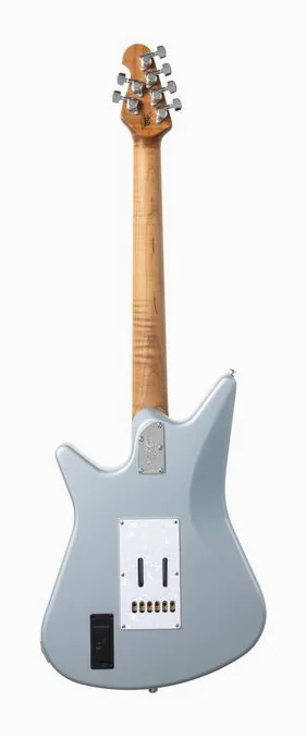 Music Man Albert Lee HSS Firemist Silver, manico e tastiera visti di lato